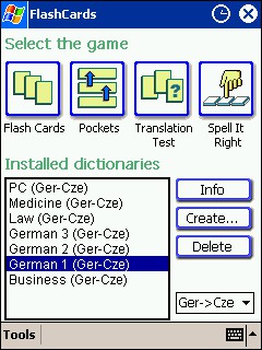LingvoSoft FlashCards German <-> Czech for Pocket 1.3.20 screenshot